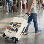 Personalized World Map Airplane Luggage Cover with Name and Text Fits 18-32 Inches Suitcase Travel Accessories Birthday Gift for Travel Lovers Friends