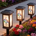 Personalized Rainbow Bridge Pet Back View Solar Garden Light with Name Daily Use Garden Home Decor Birthday Gift for Pet Parents