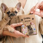Personalised Birth Flower Pet Photo Foldable PU Leather Wallet with Name Daily Use Birthday Gift for Pet Lovers Owners