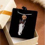 Personalised Hand-Drawn Horse or Mule Face Photo Necklace with Decoration Dainty Jewellery Birthday Anniversary Gift for Horse Lovers