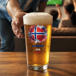 Personalised 2026 World Cup Themed 16 oz Beer Glass with Text Bar Party Game Father's Day Birthday Gift for Soccer Loving Dads