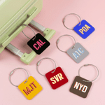Personalisierter zweifarbiger Acryl-Kofferanhänger mit Schatten-Monogramm – für den täglichen Gebrauch, Abenteuerreisen, Flitterwochen – Geschenk für Reisende, Freunde und Familie