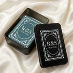 Personalized Floral Frame Initial Date Memorable Playing Card with Box Wedding Anniversary Gift for Couple Newlyweds