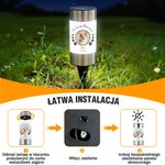 Personalizowana solarna lampa ogrodowa ze zdjęciem pupila odciskiem łapy skrzydłami imieniem i datą pamiątkowy prezent dla miłośników pupilów