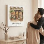 Personalized Watercolour Dating Location Photo Canvas Prints with Text and Date Ship from USA Wedding Party Gift for Couples Newlyweds