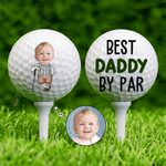 Personalised Best Daddy By Par Photo Golf Ball with Title Father's Day Golf Weekend Birthday Gift for Golf Father Player Lover
