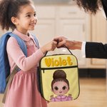 Personlig isolert matpakkebag med tegneseriefigur for barn, med navn – perfekt til hverdagsbruk, skolebruk og bursdagsgave til barn og elever