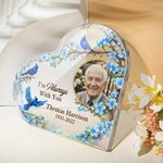 Personalised I'm Always with You Heart Shaped Acrylic Plaque with Photo Name and Year Desk Decor Sympathy Gift for Loss of Dad Mum