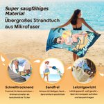 Personalisiertes Strandtuch mit 3D-Cartoon-Charakter | mit Namen | Turnbeutel optional | Reiseaccessoire | Geburtstagsgeschenk für Frauen und Männer