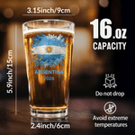 Personalised 2026 World Cup Themed 16 oz Beer Glass with Text Bar Party Game Father's Day Birthday Gift for Soccer Loving Dads