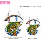 Personalised Fishing Rod Pattern Acrylic Hanging Ornament with 1-8 Names and Title Home Decor Father's Day Birthday Gift for Dad Husband Friend