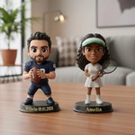 Personalisierte 3D Cartoon-Sportler Dekofigur | aus Foto mit Namen | Tischdeko | Fußball Team Andenken Geburtstag Geschenk für Sportliebhaber