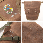 Personalized Canvas Floral Letter Waterproof Durable Tool Pouch Belt Daily Use Birthday Gift for Gardener Electrician Mechanic