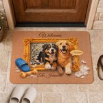 Personalized Pet Photo Non-Slip Door Mat with Title and Name Entryway Home Decor Housewarming Gift for Pet Owner Lover