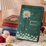 Personalizzato in cristallo Fiore di nascita Versetti della Bibbia A5 Taccuino in pelle PU con titolo e nome Uso quotidiano Compleanno Regalo cristiano per i topi di biblioteca di famiglia