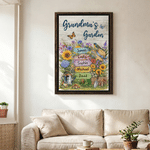 Personalised Watercolour Floral Garden Butterfly Canvas Prints with Title and Names Wall Decor Ship from USA Birthday Gift for Grandma Gardening Lover
