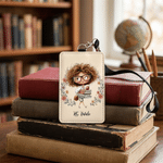 Personalized Cartoon Teacher Character PU Leather Card Holder with Text Back to School Teacher's Day Appreciation Gift for Teachers