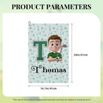 Personalised Cartoon Character Soft Golf Towel with Name Initial and Carabiner Daily Use Birthday Father's Day for Golfer Dad Family