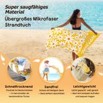 Personalisierte Gänseblümchen Strandtuch mit Namen | schnelltrocknend | Sommer Reise Geburtstag Geschenk für Familie Freunde