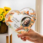 Personalised I'm Always with You Heart Shaped Acrylic Plaque with Photo Name and Year Desk Decor Sympathy Gift for Loss of Dad Mum