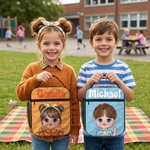 Personlig isolert matpakkebag med tegneseriefigur for barn, med navn – perfekt til hverdagsbruk, skolebruk og bursdagsgave til barn og elever