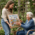 Personalised Watercolour Floral Garden Butterfly Canvas Prints with Title and Names Wall Decor Ship from USA Birthday Gift for Grandma Gardening Lover
