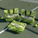 Personalised Tennis Racket Ball Large Capacity Tote Bag with Name Tennis Match Birthday Gift for Tennis Lovers Players