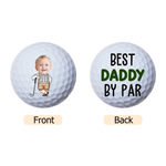Personalised Best Daddy By Par Photo Golf Ball with Title Father's Day Golf Weekend Birthday Gift for Golf Father Player Lover