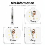 Personalised Birthstone Birth Flower Cartoon Girl Compact Heart Round Square Makeup Mirror with Name Portable Birthday Wedding Party Gift for Women
