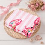 Personalized Folk Art Floral Marine Life Microfiber Tassel Beach Towel with Name and Drawstring Bag Birthday Summer Vacation Gift for Kids Women