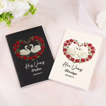 Personalised Heart-Shaped Birth Flower Swan Wedding Vow Books with Name and Date Bridal Shower Party Wedding Gift for Newlyweds