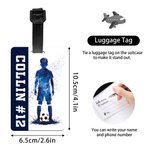 Personalized Teen Silhouette Soccer Luggage Tag with Name Travel Accessory Birthday Team Gift for Soccer Lover