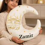 Personalized Islam Moon Star Soft Pillow with Name Home Decor Daily Use Birthday Islamic Eid Gift for Boy Girl Kid