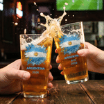 Personalised 2026 World Cup Themed 16 oz Beer Glass with Text Bar Party Game Father's Day Birthday Gift for Soccer Loving Dads