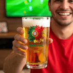 Personalised 2026 World Cup Themed 16 oz Beer Glass with Text Bar Party Game Father's Day Birthday Gift for Soccer Loving Dads