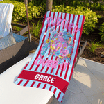 Personalized Funny Tropical Flamingo Quick Dry Oversized Beach Towel with Name Beach Party Birthday Gift for Women Girls