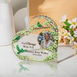 Personalised I'm Always with You Heart Shaped Acrylic Plaque with Photo Name and Year Desk Decor Sympathy Gift for Loss of Dad Mum