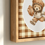 Personalized Sports Teddy Bear 3-Piece Canvas Prints with Name Bedroom Decor Ship from USA Birthday Gift for Kids New Parents