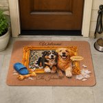 Personalized Pet Photo Non-Slip Door Mat with Title and Name Entryway Home Decor Housewarming Gift for Pet Owner Lover