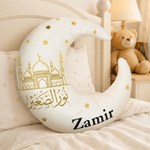 Personalized Islam Moon Star Soft Pillow with Name Home Decor Daily Use Birthday Islamic Eid Gift for Boy Girl Kid