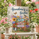 Personalised Watercolour Floral Garden Butterfly Canvas Prints with Title and Names Wall Decor Ship from USA Birthday Gift for Grandma Gardening Lover