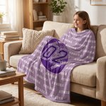 Henkilökohtainen jalkapallo koripallo pesäpallo urheilu pehmeä heittää peitto nimi ja numero Home Decor Game Day Team lahja urheilufani