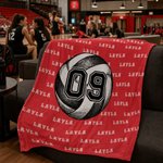 Henkilökohtainen jalkapallo koripallo pesäpallo urheilu pehmeä heittää peitto nimi ja numero Home Decor Game Day Team lahja urheilufani