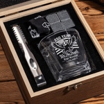 Personalized Vintage USA 250th Anniversary Whiskey Glass 4 Stones Wooden Box Set with Name Father's Day Birthday Anniversary Gift for Dad Man