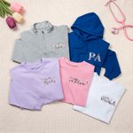Personalized Colorful Embroidered Floral T-shirt Quarter Zip Sweatshirt Hoodie with Name and Occupation Nurse Week Appreciation Gift for Medical Staff