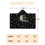 Personalised 1-16 Cartoon Line Art Kids Soft Cosy Hooded Blanket with Names Daily Use Mother's Day Birthday Gift for Gran Mum