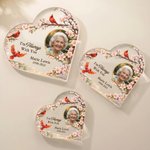 Personalised I'm Always with You Heart Shaped Acrylic Plaque with Photo Name and Year Desk Decor Sympathy Gift for Loss of Dad Mum