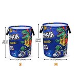 Personalized Graffiti Basketball Dinosaur Large Waterproof Name Number Laundry Storage Basket with Handle Daily Use Birthday Gift for Boy