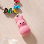 Personalized Cute Bunny Flower Colorful Name Necklace Friendship Jewelry Daily Wear Birthday Gift for Friends Besties