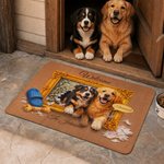 Personalized Pet Photo Non-Slip Door Mat with Title and Name Entryway Home Decor Housewarming Gift for Pet Owner Lover